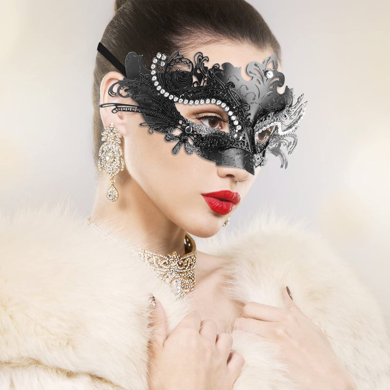 Coddsmz Couple Masquerade Mask Set Venetian Party Mardi Gras Halloween Costume Fancy Dress Mask for Women Men - Image 2